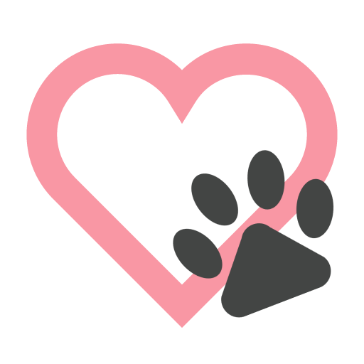 pinkes Herz mit Hundpfote